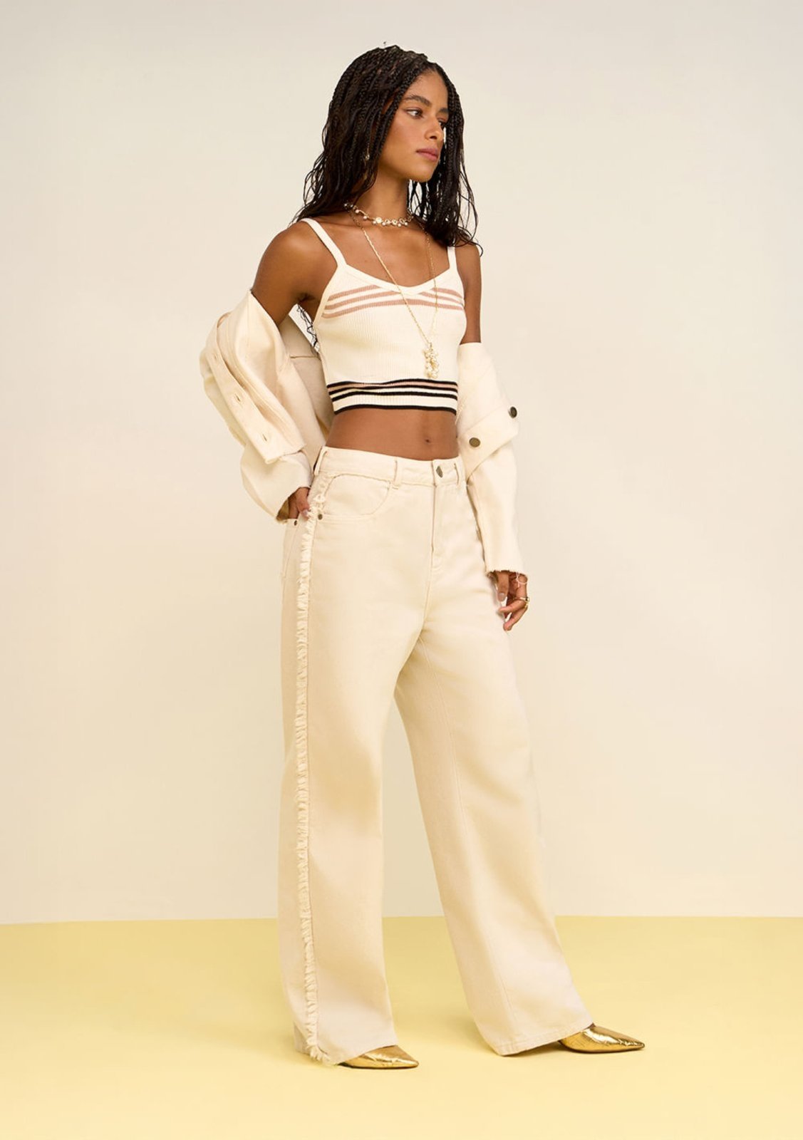 Calça Zinco Wide Alta Off-white