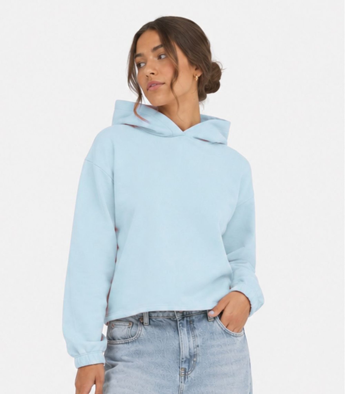 Blusão Com Capuz Feminino Em Moletom Infinita Cor Azul