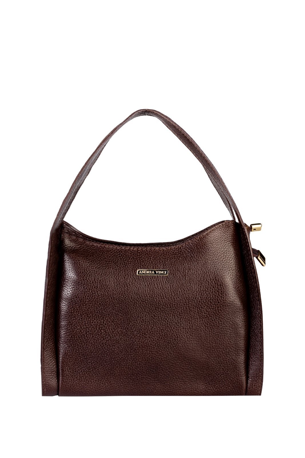 Bolsa Andrea Vinci De Mão Em Couro Liso Helena – Café