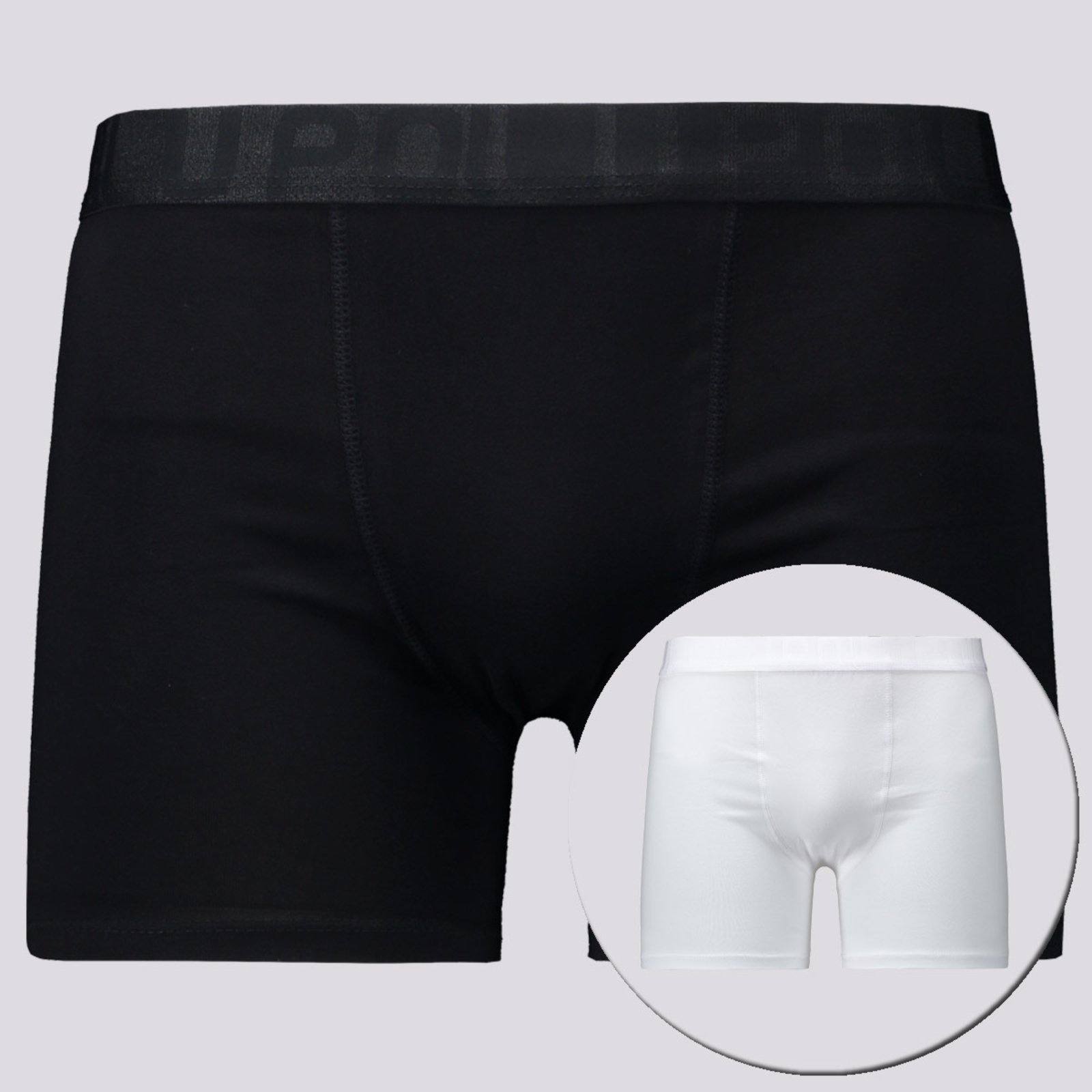 Kit de 2 Cuecas Boxer Cotton Lupo Branca e Preta