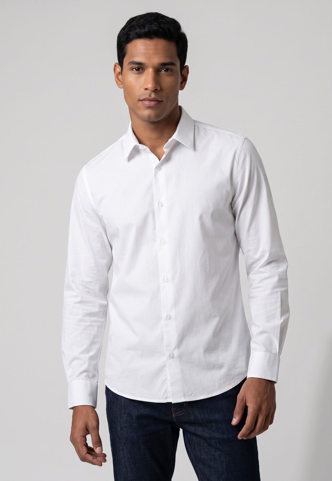 Camisa Masculina Ellus Slim Tricoline Branca