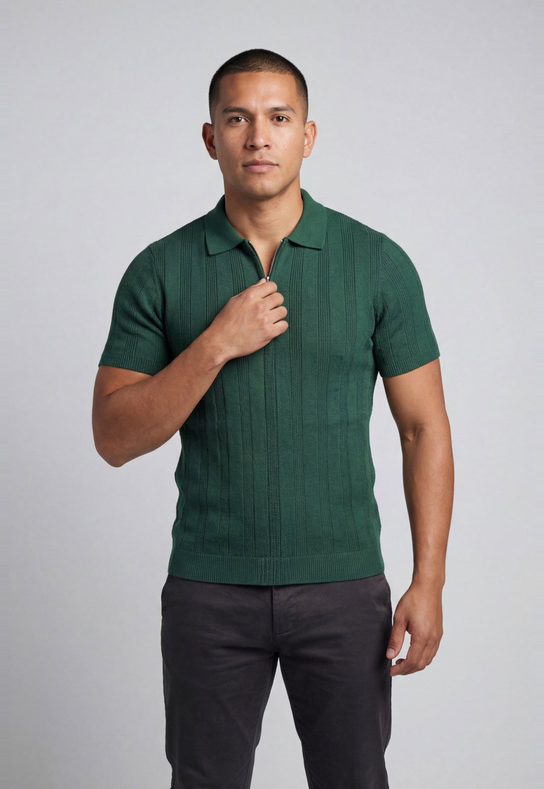 Polo Masculina Aeropostale Zíper Verde