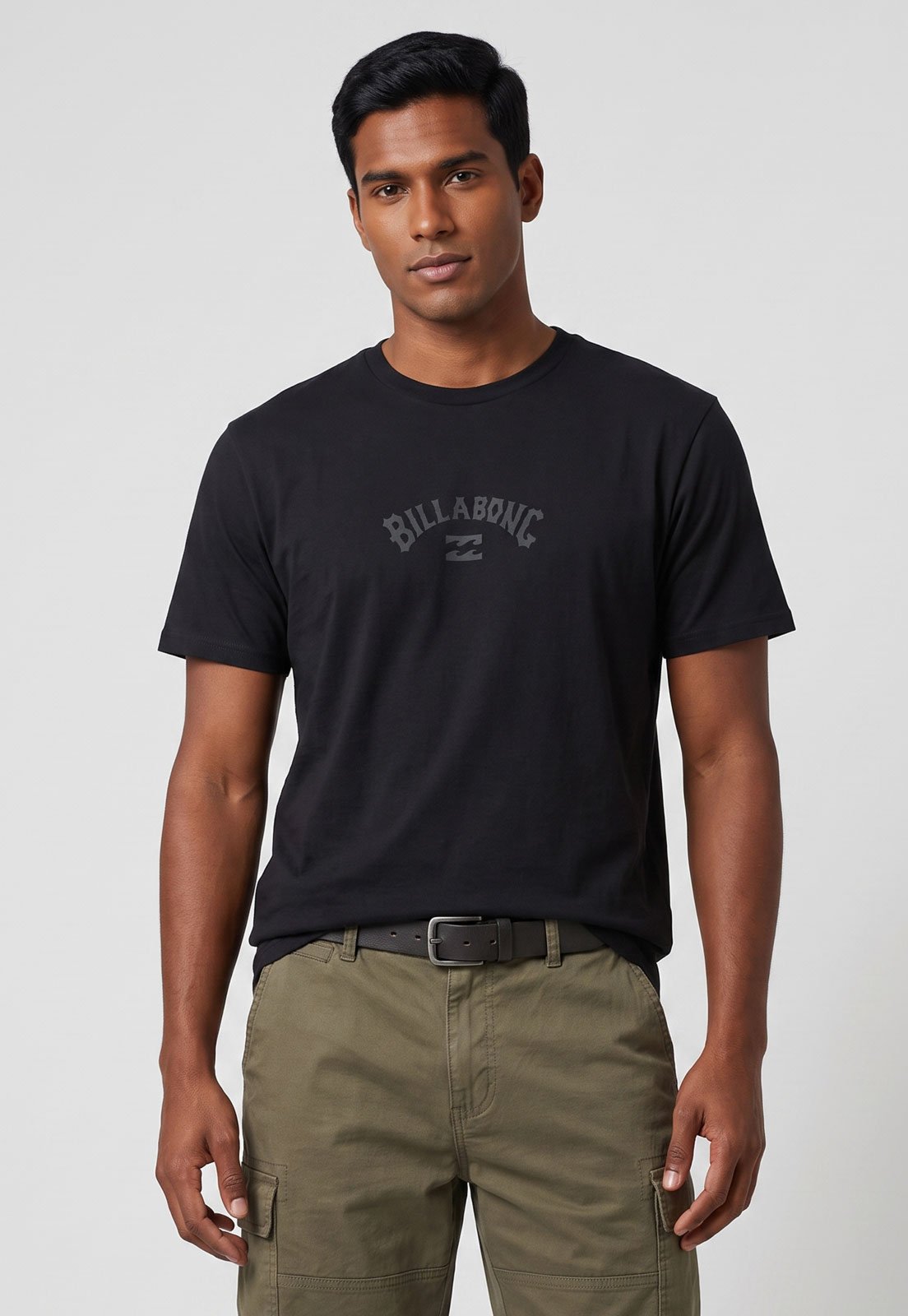 Camiseta Masculina Billabong Estampa Frontal Preta