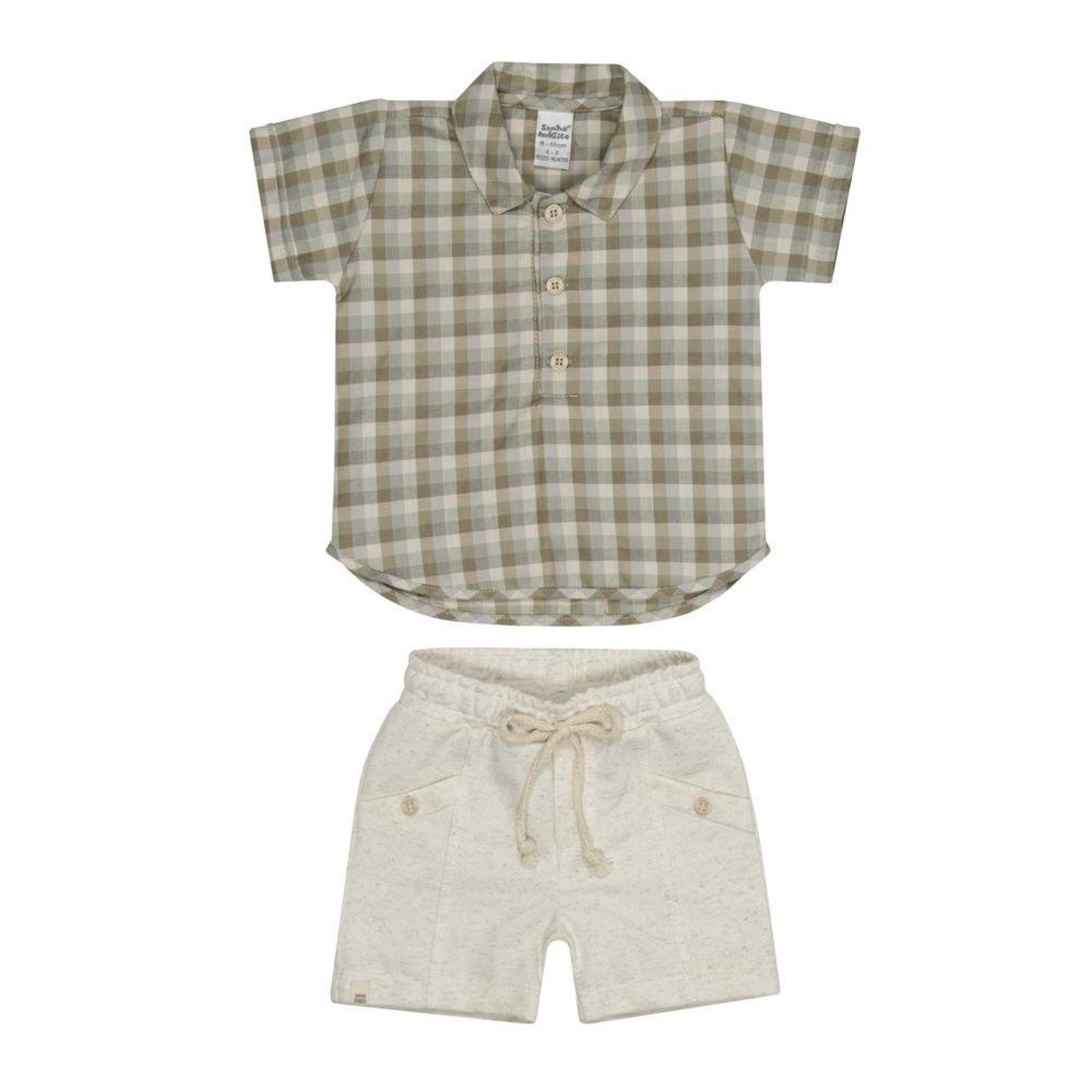 Infantil - Conjunto Menino Xadrez Verde e Bege Sonho Mágico 1 Verde