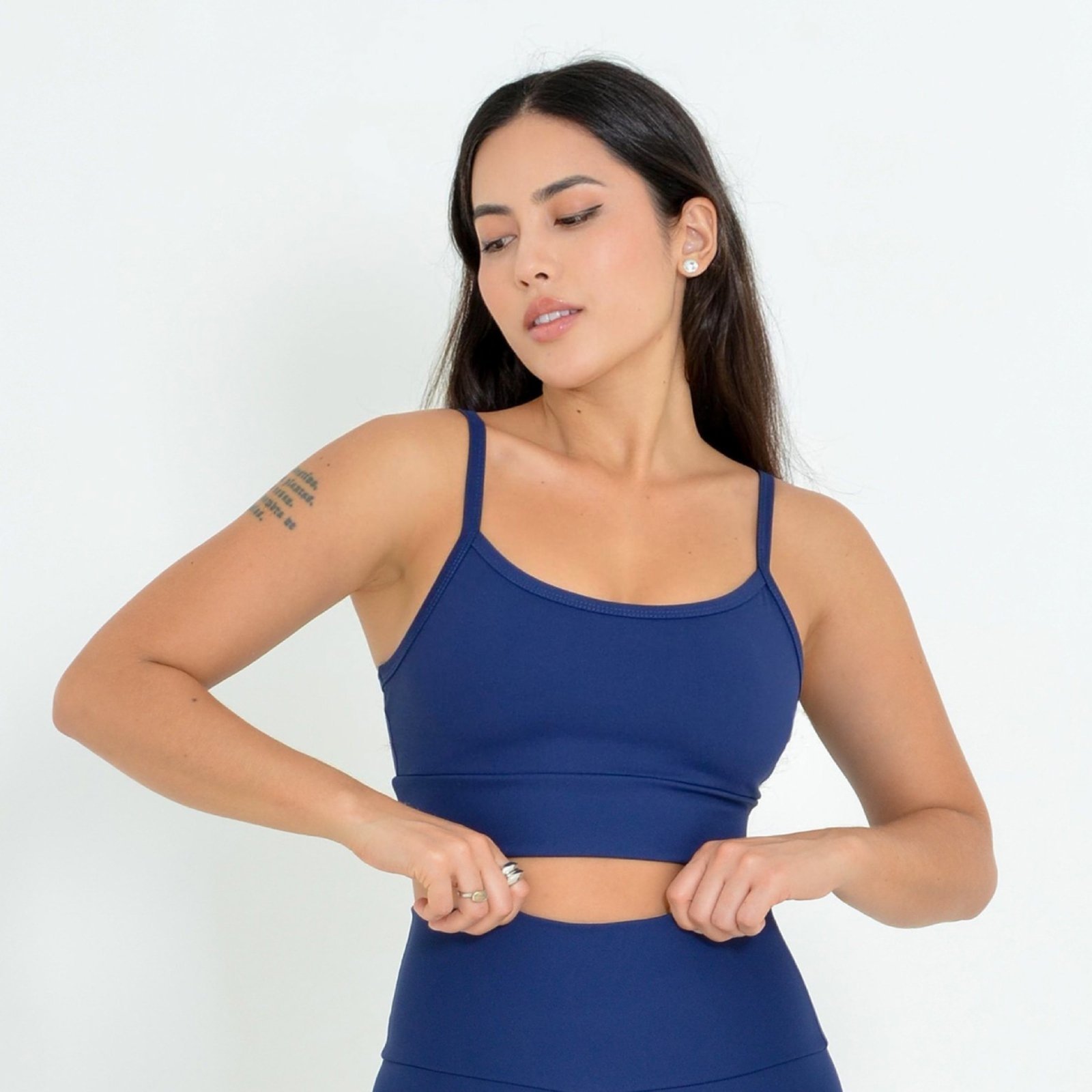 Top Lublanc Fitness Bojo Removível Marinho