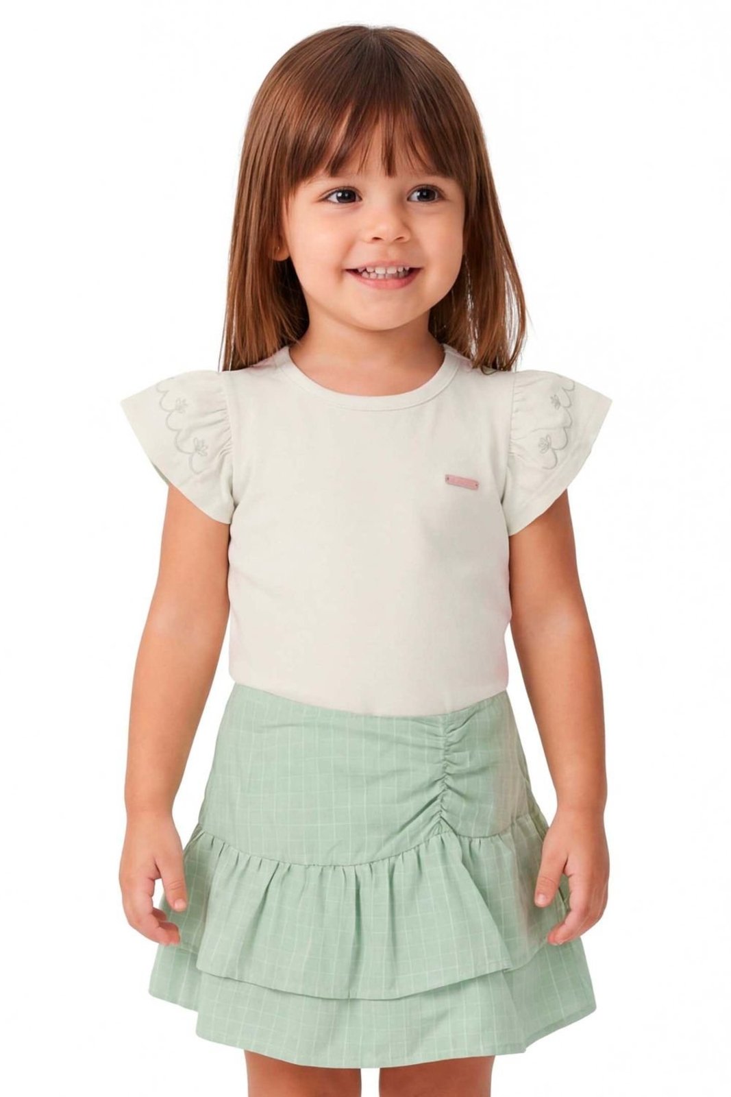 Infantil - Conjunto Curto Menina Babados Colorittá Verde