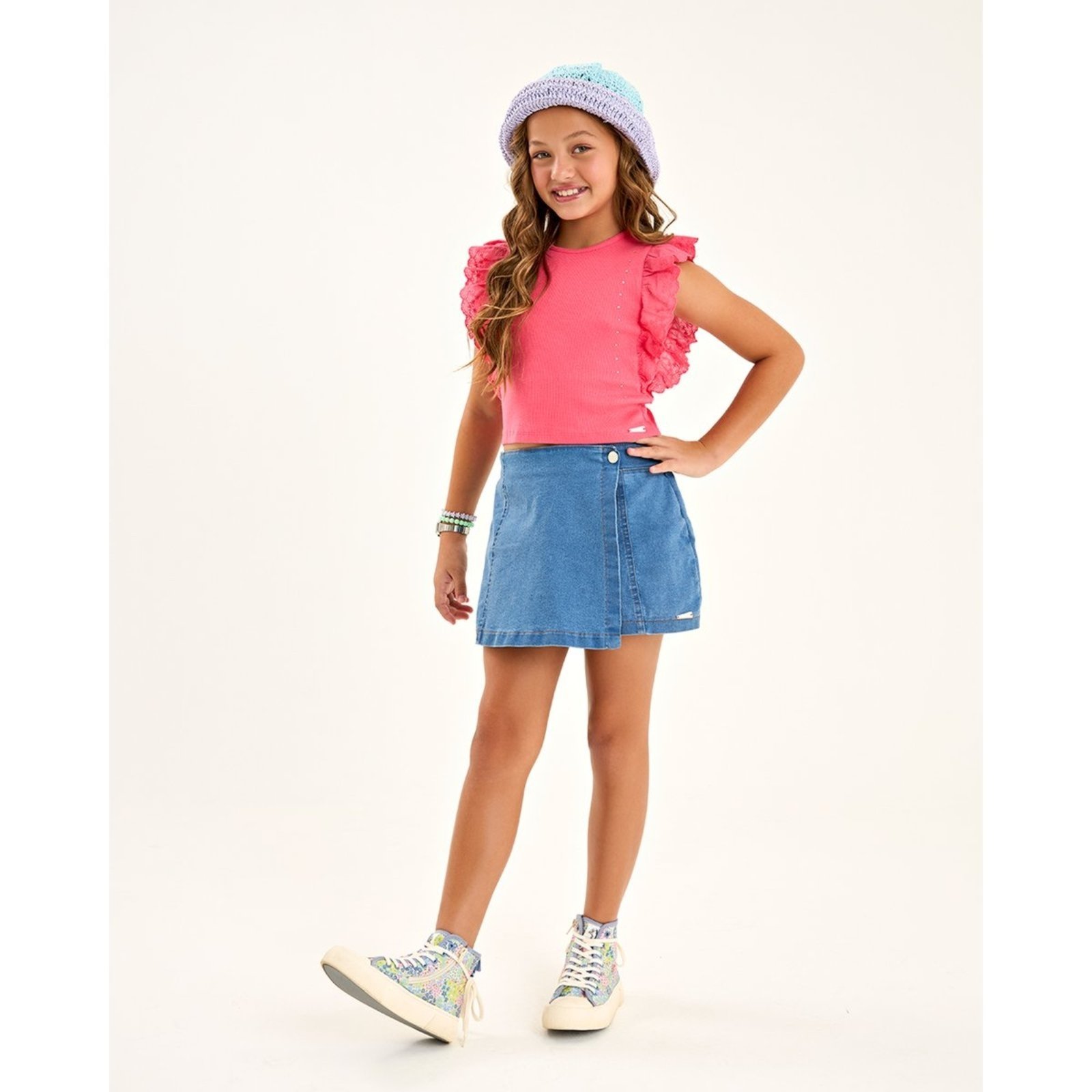 Infantil - Blusa Menina Cotton com Brilho