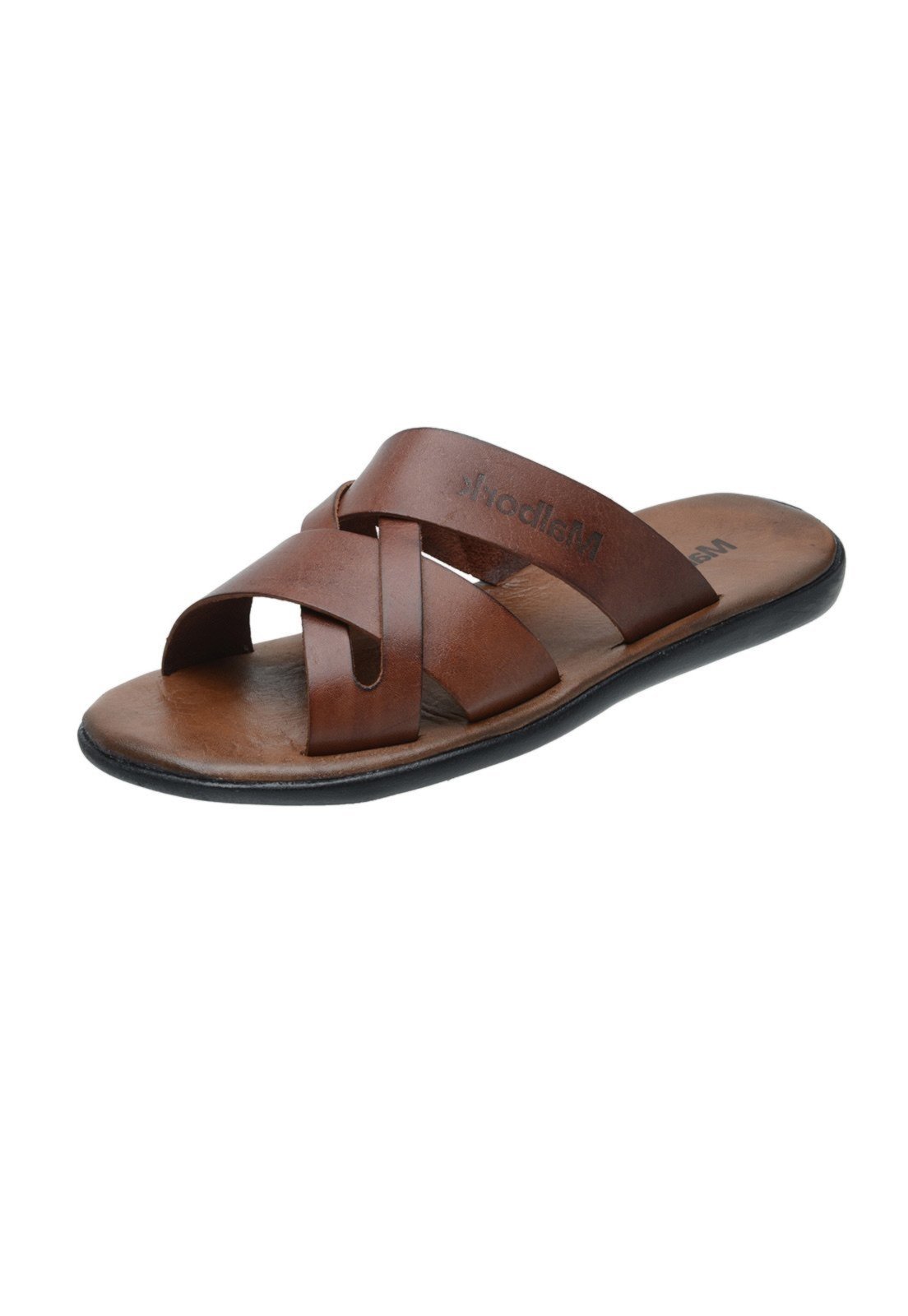 Chinelo Masculino Malbork Couro Pinhão Palmilha De Couro 490 Pinhão