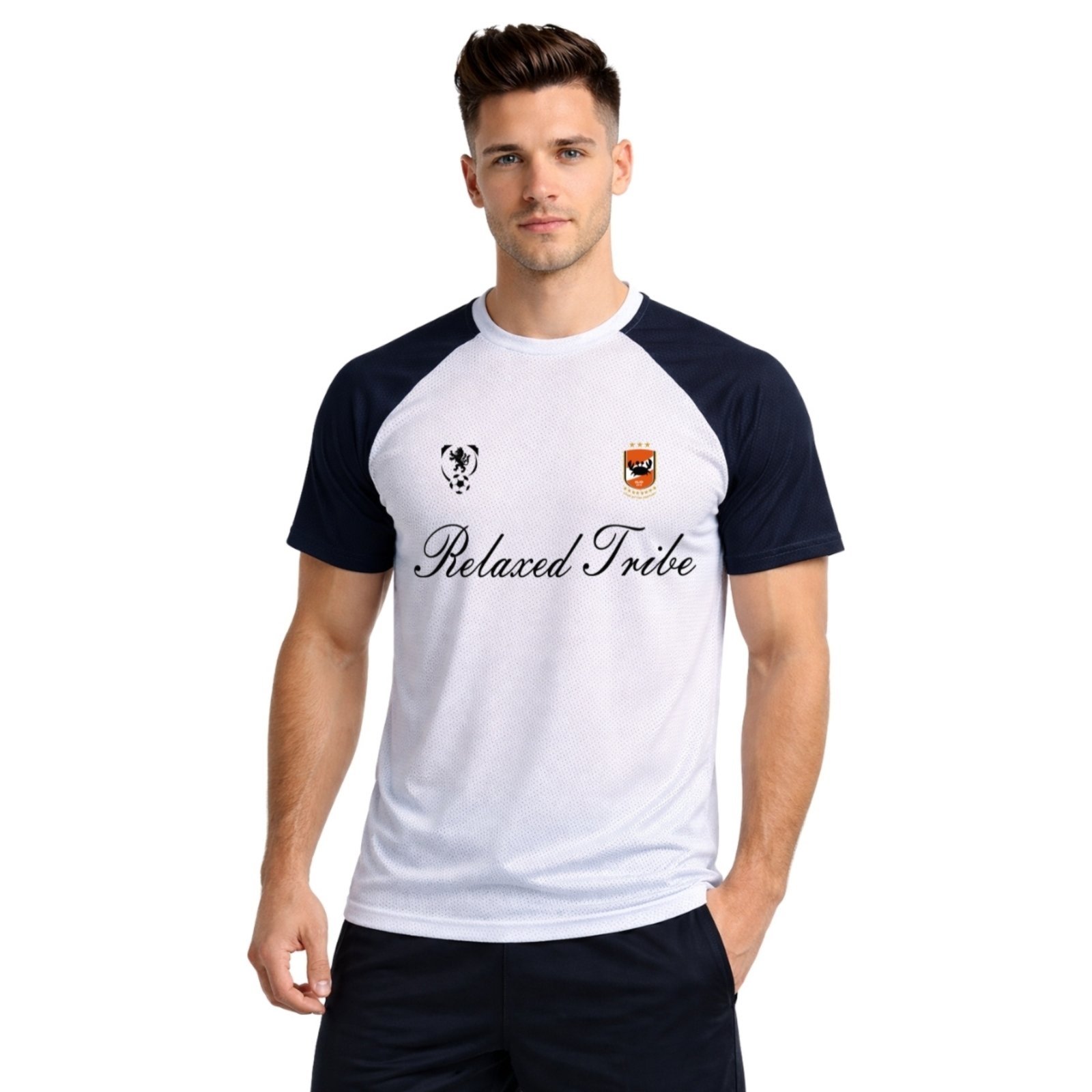 Camiseta Masculina Esportiva Dry Fit Camisa Gola Redonda Lisa Duas Cores Estampado