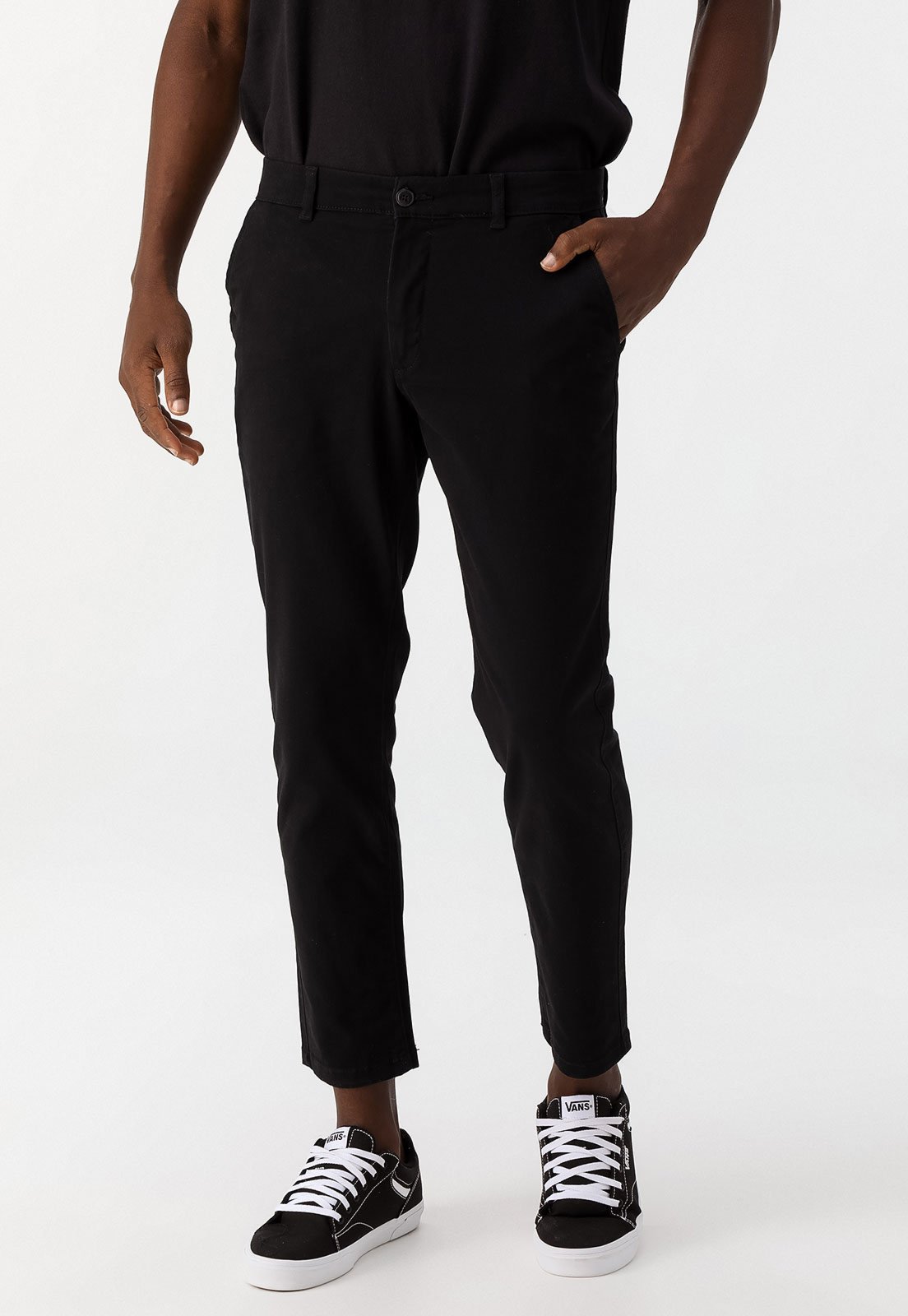 Calça Jack & Jones Reta Lisa Preta