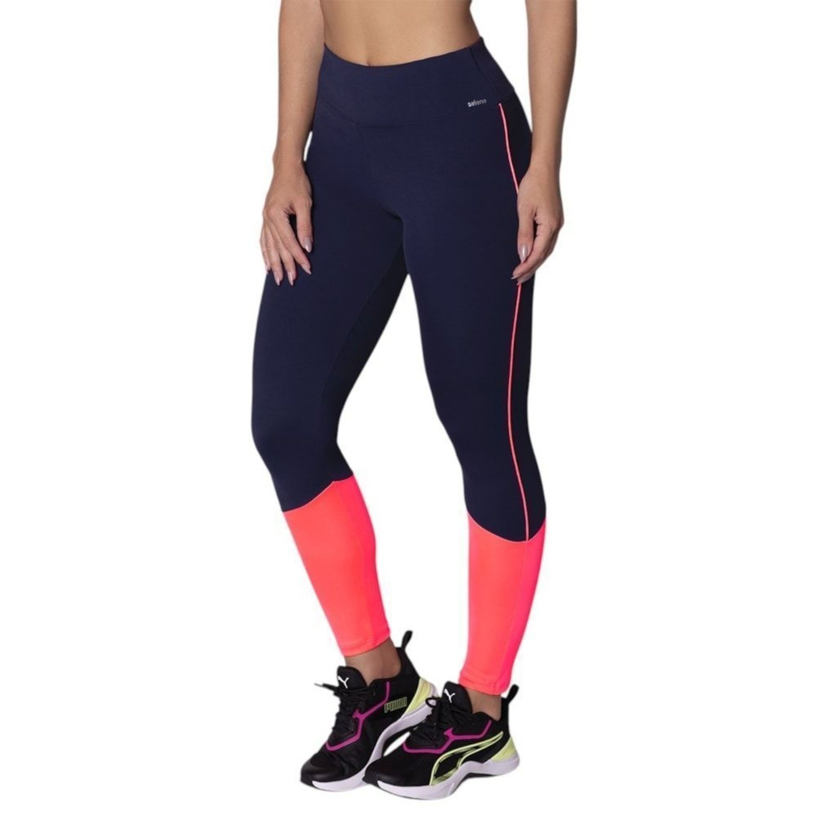 Calça Legging Selene Com Recorte Feminina – Azul Marinho – selene