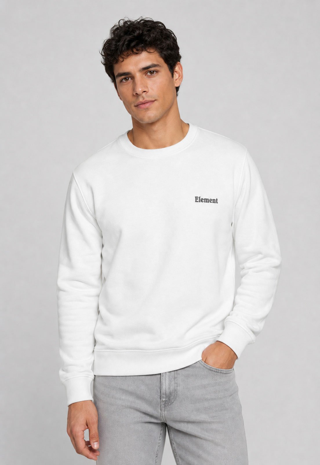 Blusa de Moletom Masculina Element Logo Branca