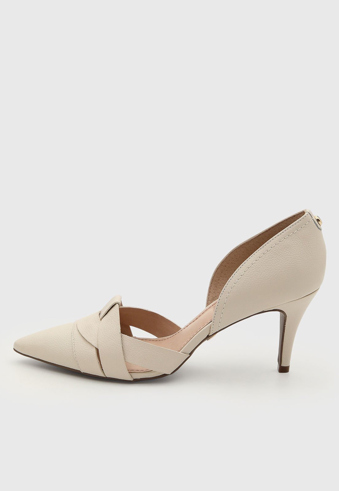 Scarpin Feminino Jorge Bischoff Tiras Couro Bege