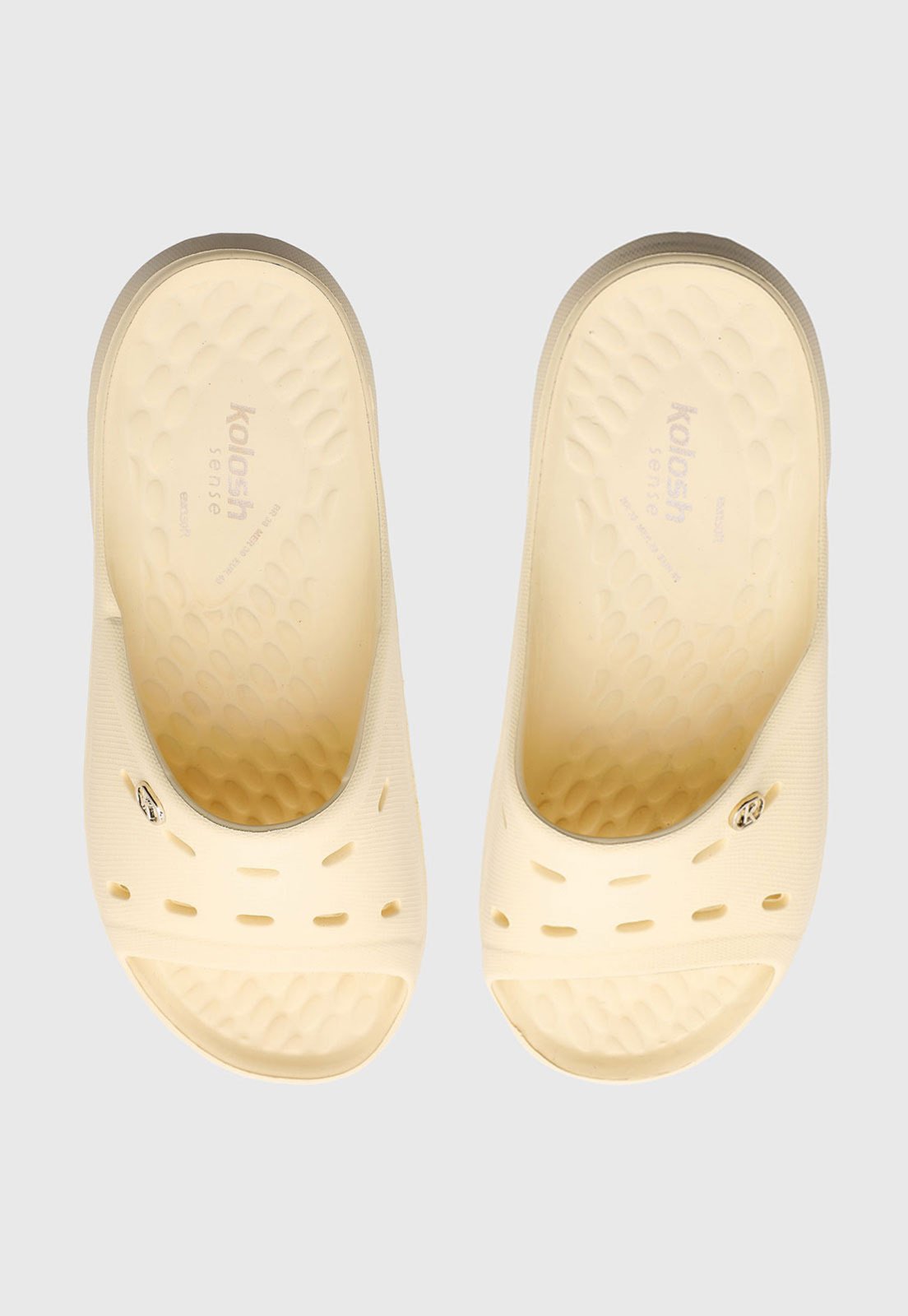 Chinelo Slide Feminino Kolosh Logo Amarelo