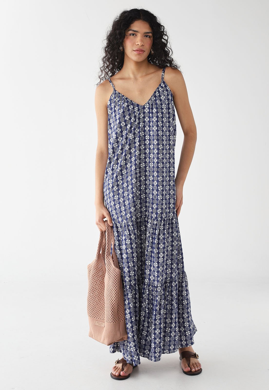 Vestido Feminino Dress To Estampa Guarda-Sol Azul