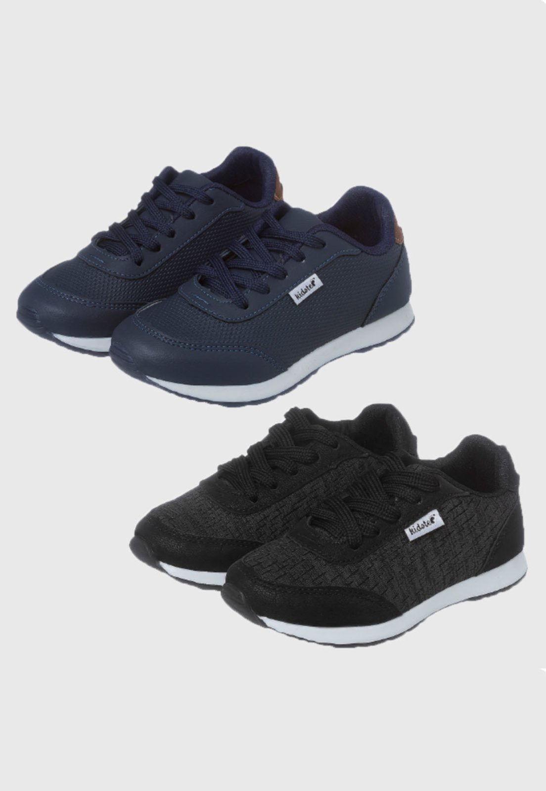 Infantil – Kit 2 Pares de Tênis Masculino Jogging Marinho e Preto tep