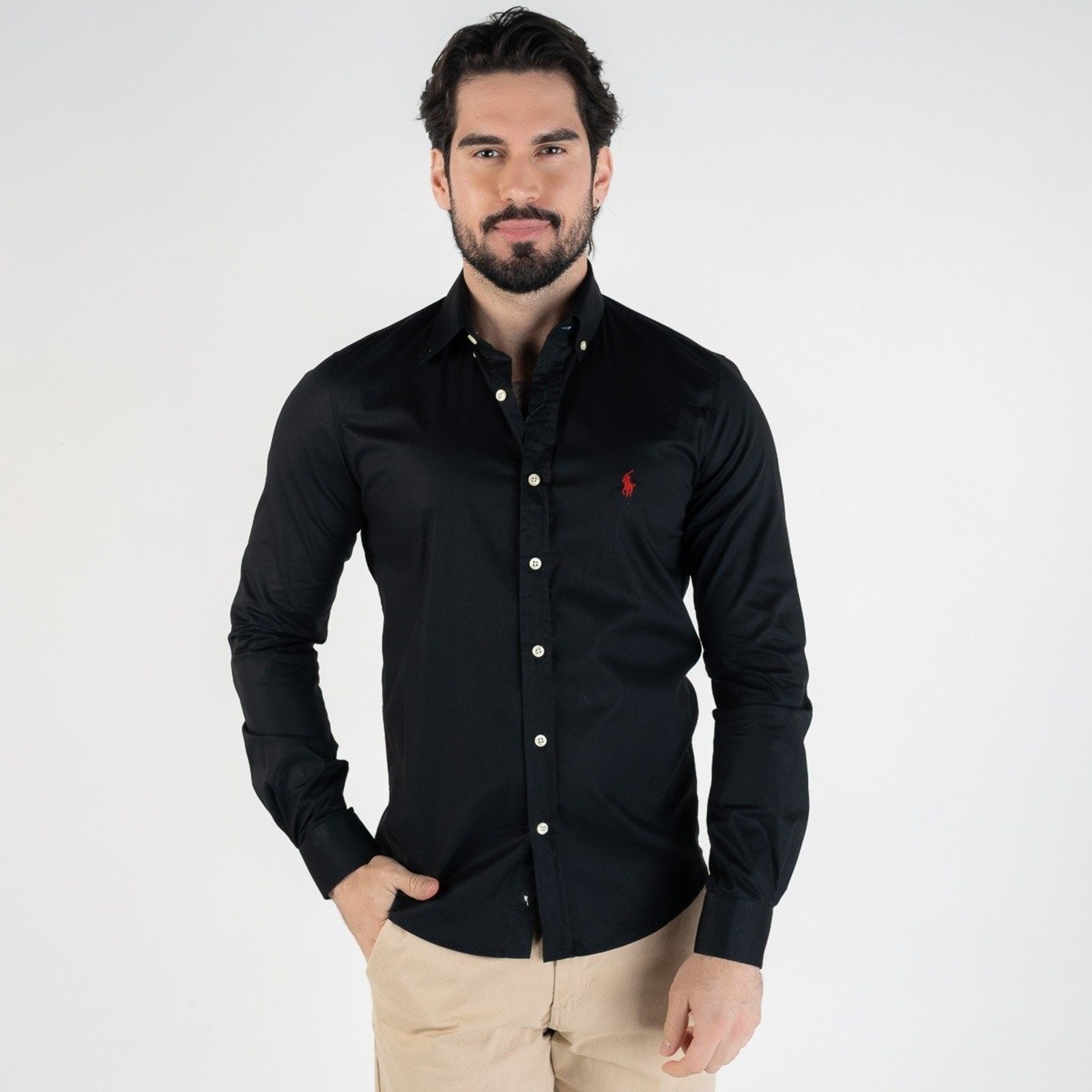 Camisa RL Classic Custom Fit Preta
