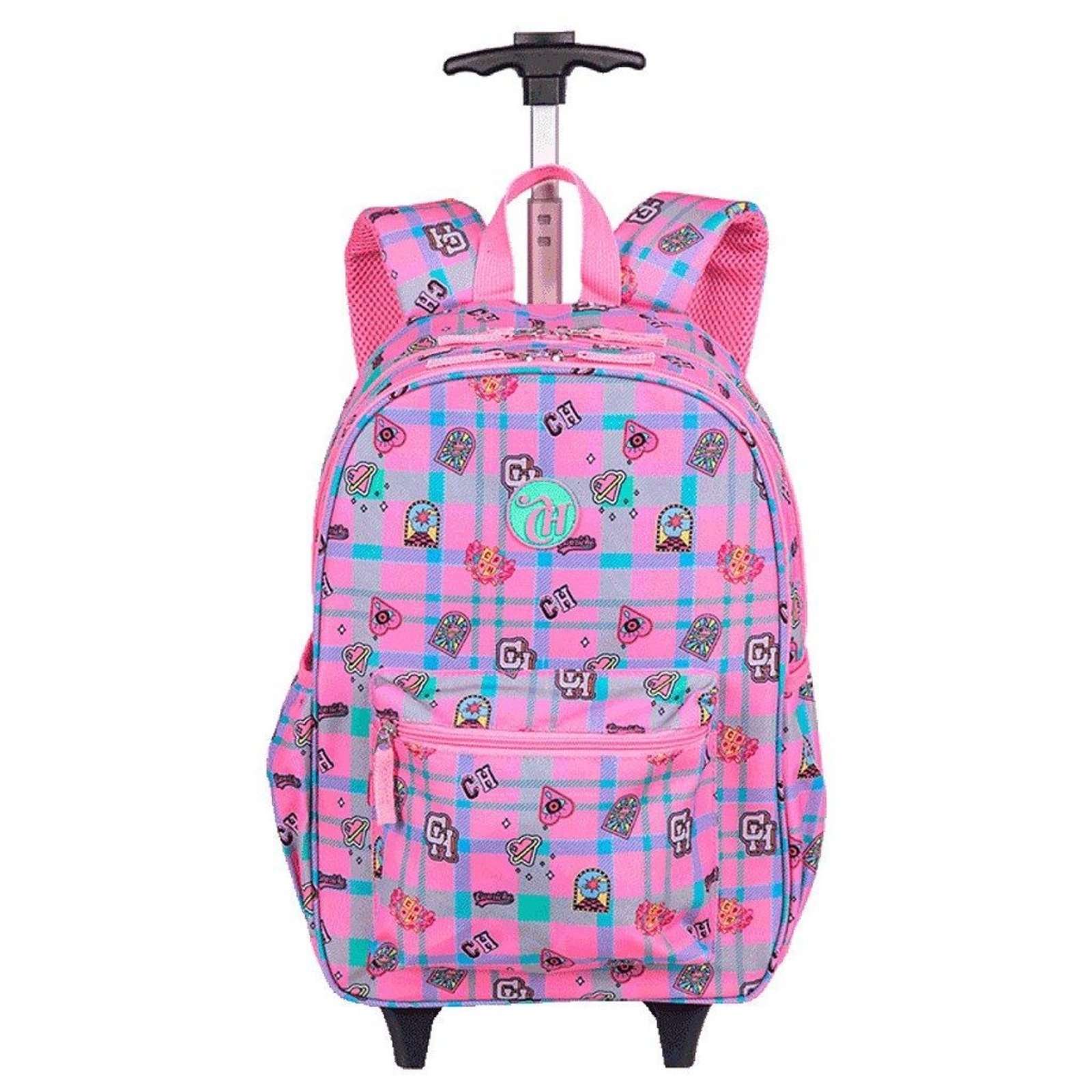 Infantil - Mochila Sestini com Carrinho Capricho Student School Rosa