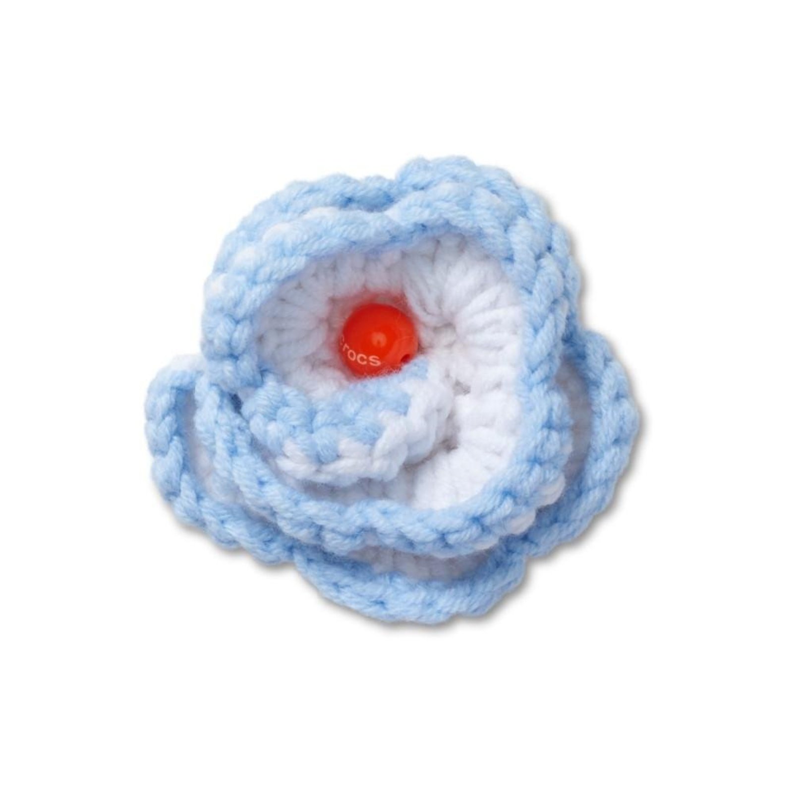 Infantil - Jibbitz™ Flor de Crochê Azul e Branca Único Branco