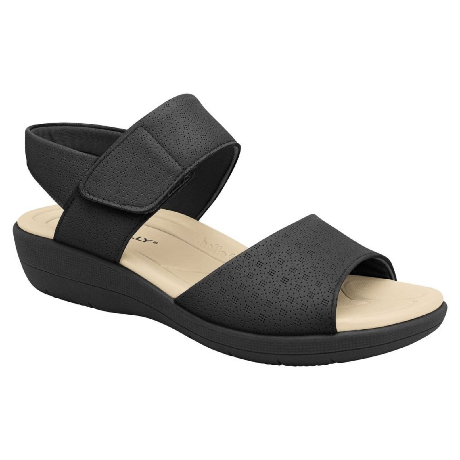 Sandália Feminina Anabela Fascite Preto Piccadilly 239016-56