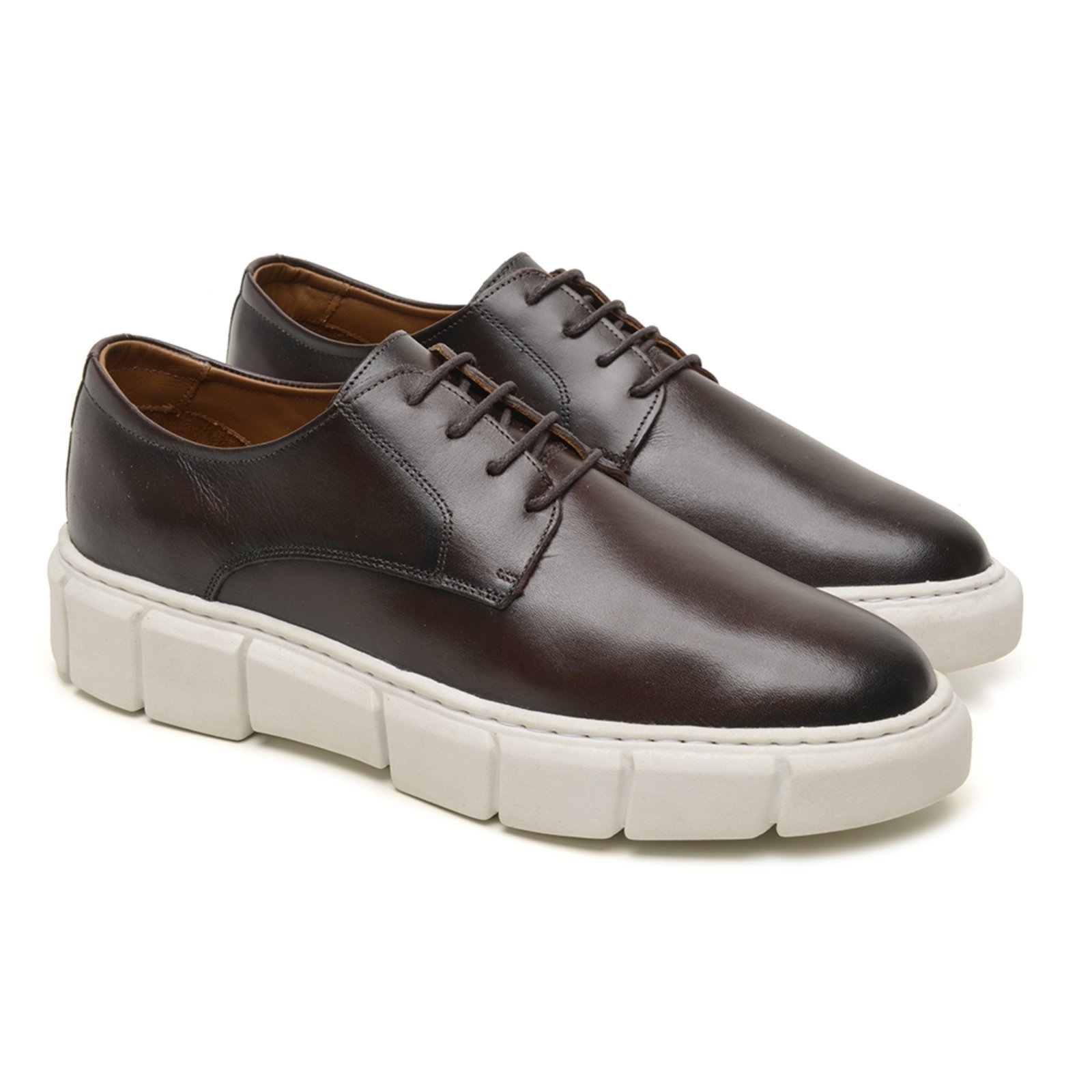 Sapato Masculino Sapatenis Casual Couro Legítimo Café