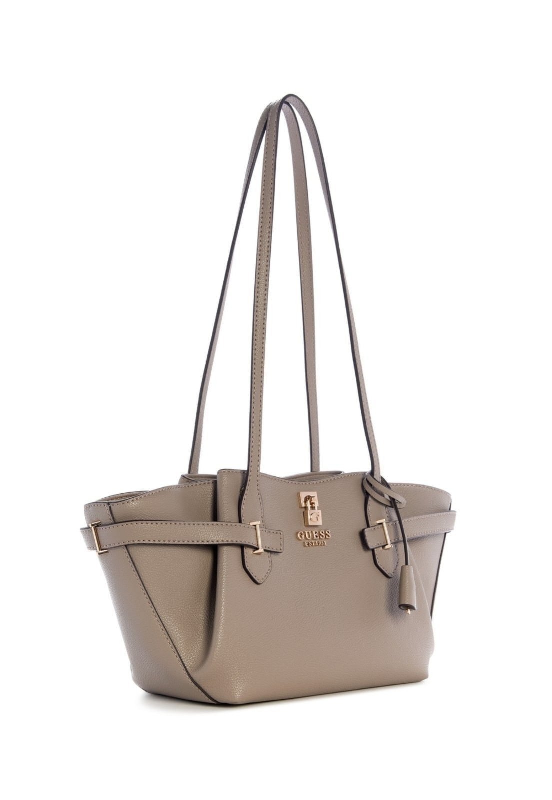 Vista 3 Bolsa Guess Yesba Girlfriend Shoulder Satchel Bege amarelo Guess amarelo
