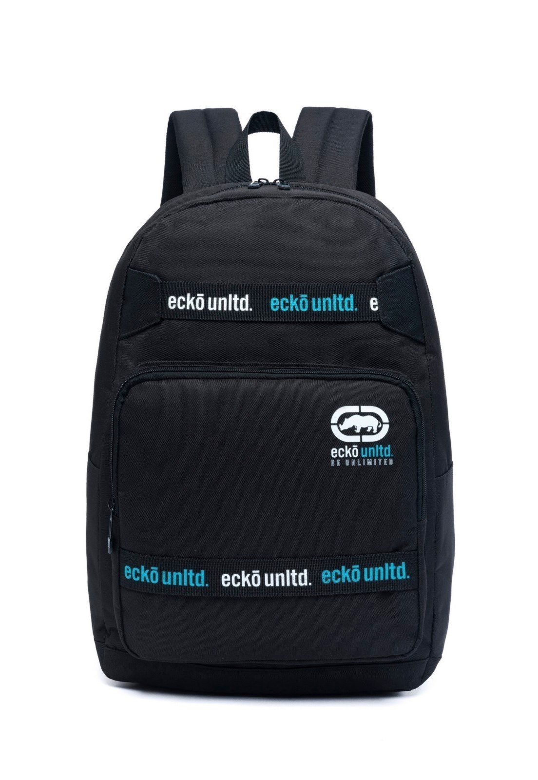 Mochila Masculina Ecko Preta Escolar Bolso Frontal Alças Ajustáveis