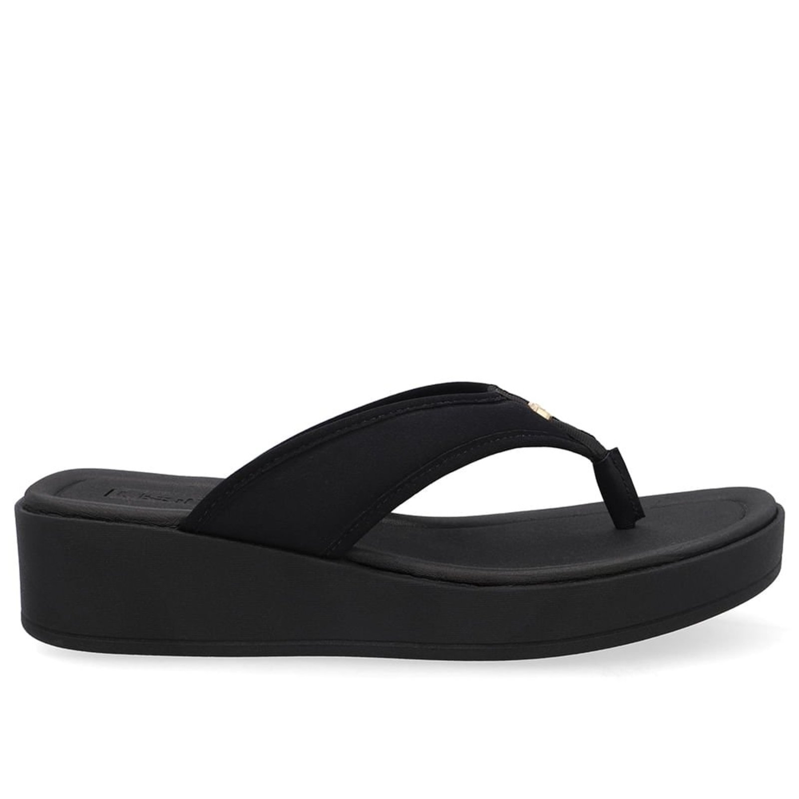 Chinelo Salto Plataforma Tecido Preto