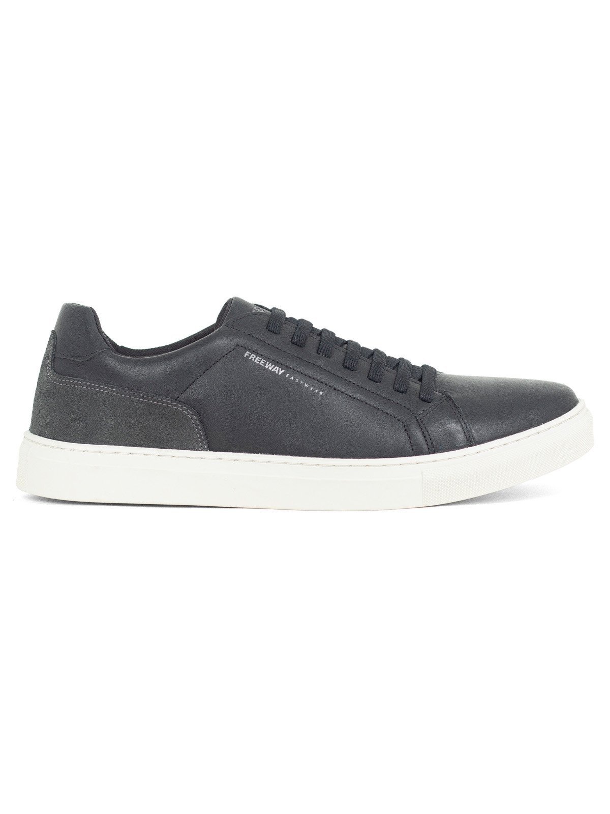 Tênis Masculino Sapatênis Freeway Casual Box03 Couro Cadarço Elástico Preto Evolution