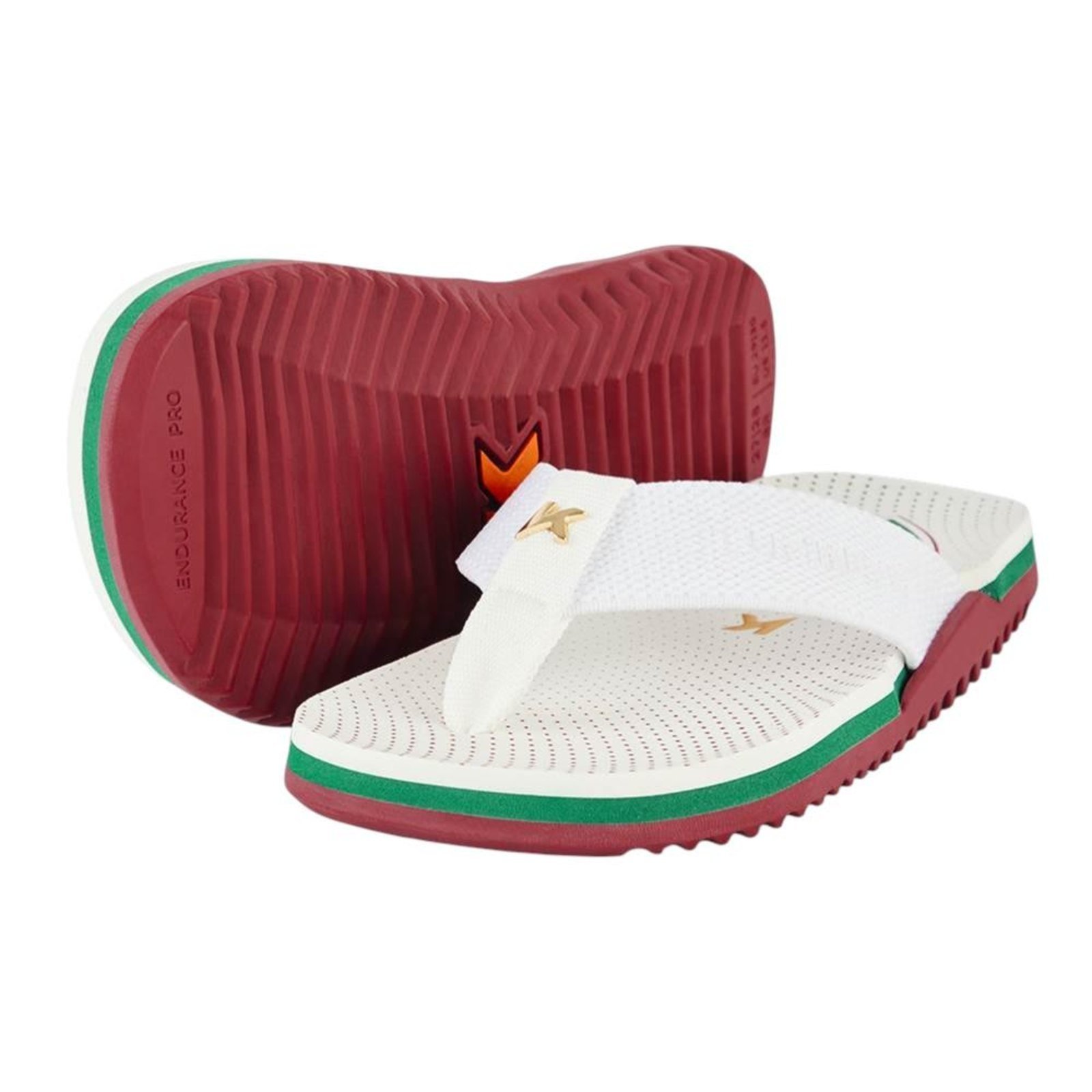 Vista 2 Chinelo Kenner Nk6 Fluminense e Vermelho 745 branco 745 branco