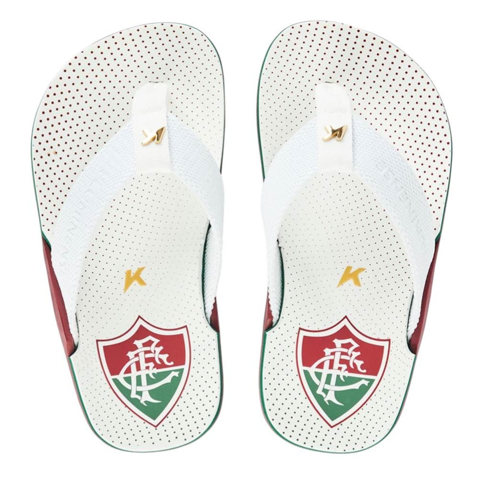Vista 3 Chinelo Kenner Nk6 Fluminense e Vermelho 745 branco 745 branco