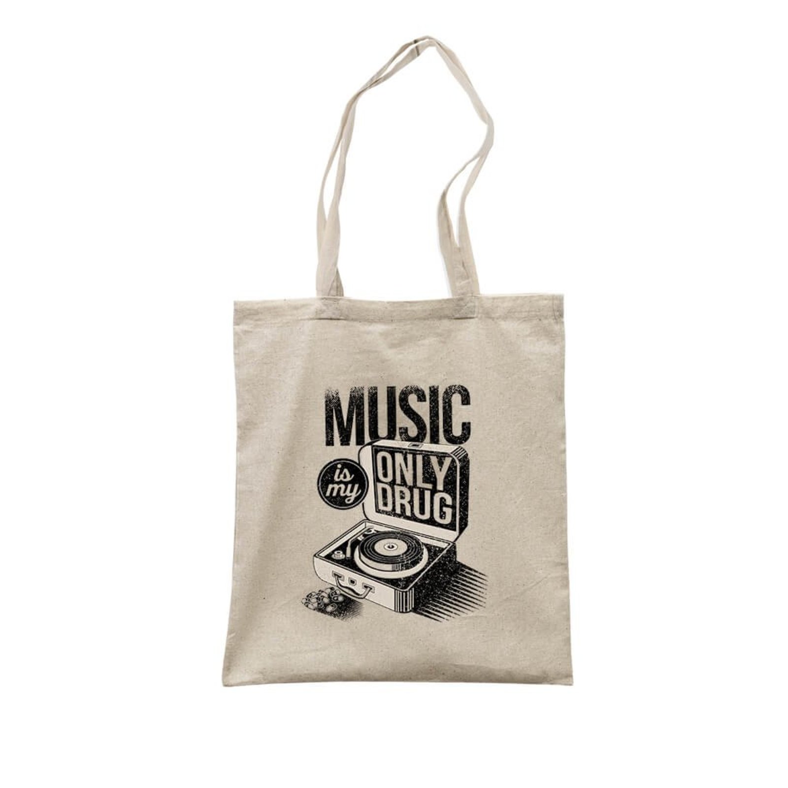 Ecobag Music Is My Only Drug - Bege - Casual - Studio Geek