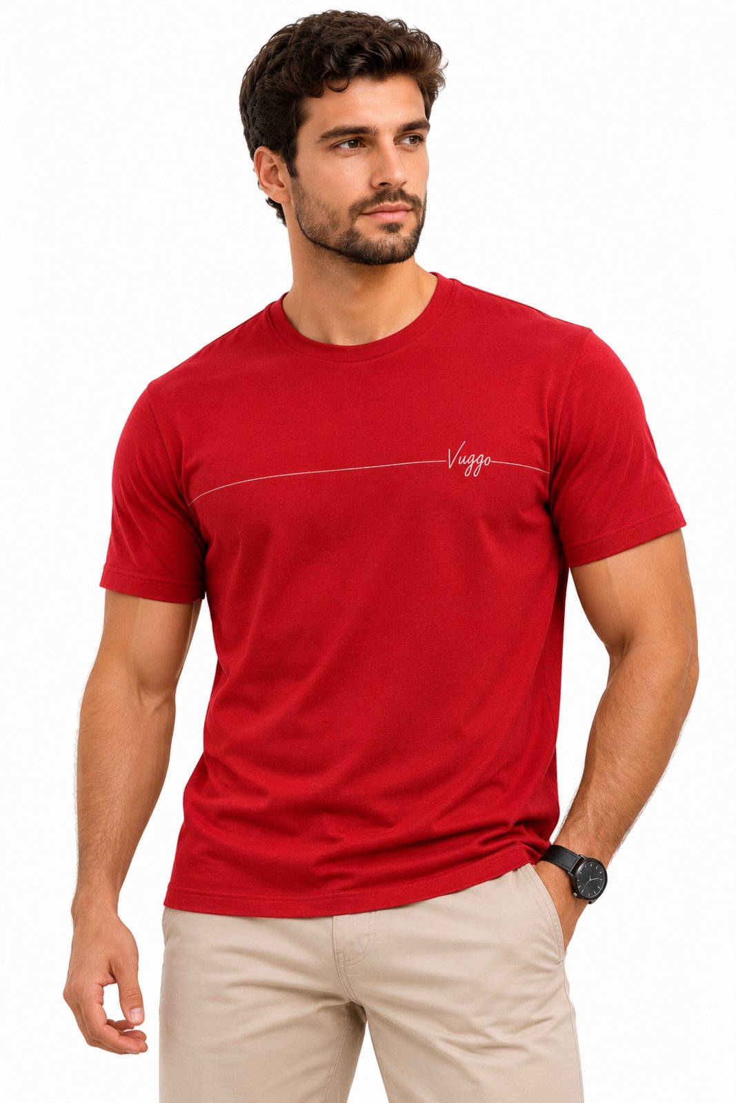 Camiseta Masculina D Bell Outlet Fashion Regular Fit Vermelho