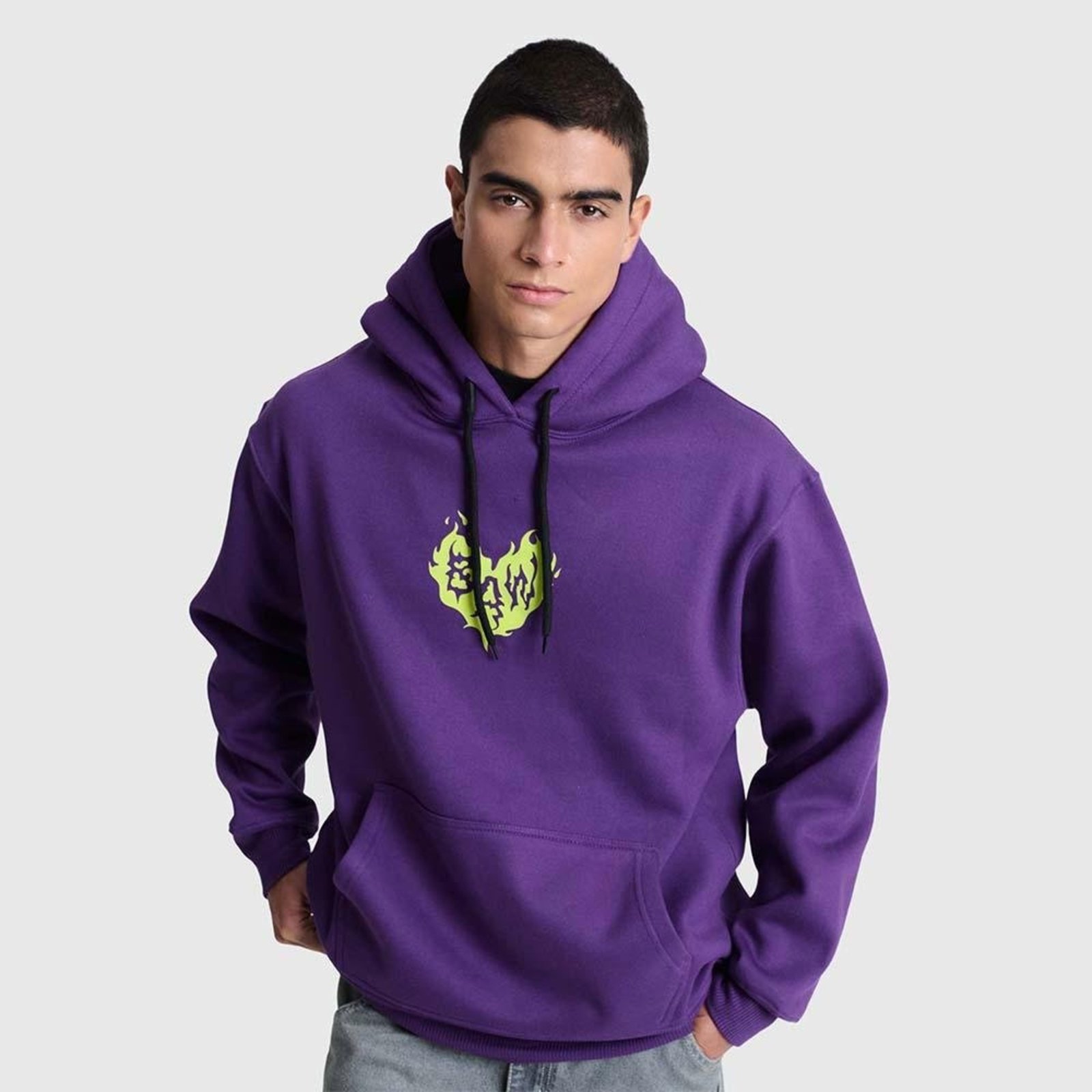 Moletom Hoodie Baw Fire Heart Roxo