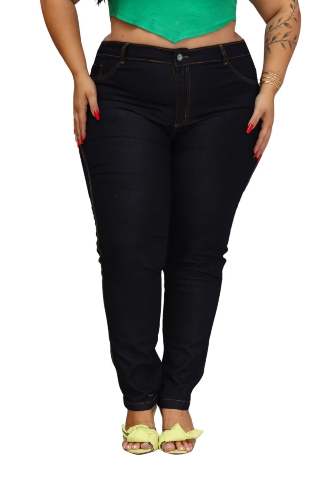 Calça Azulão Skinny Jeans Feminina Plus Size Alleppo Jeans