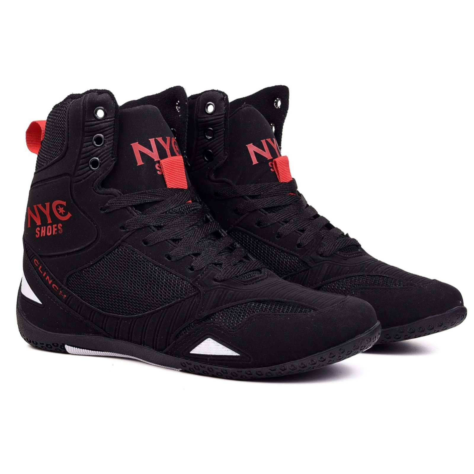Tênis Bota Adulto para Academia e Treino Nyc Shoes Original Unissex Preto Vermelho