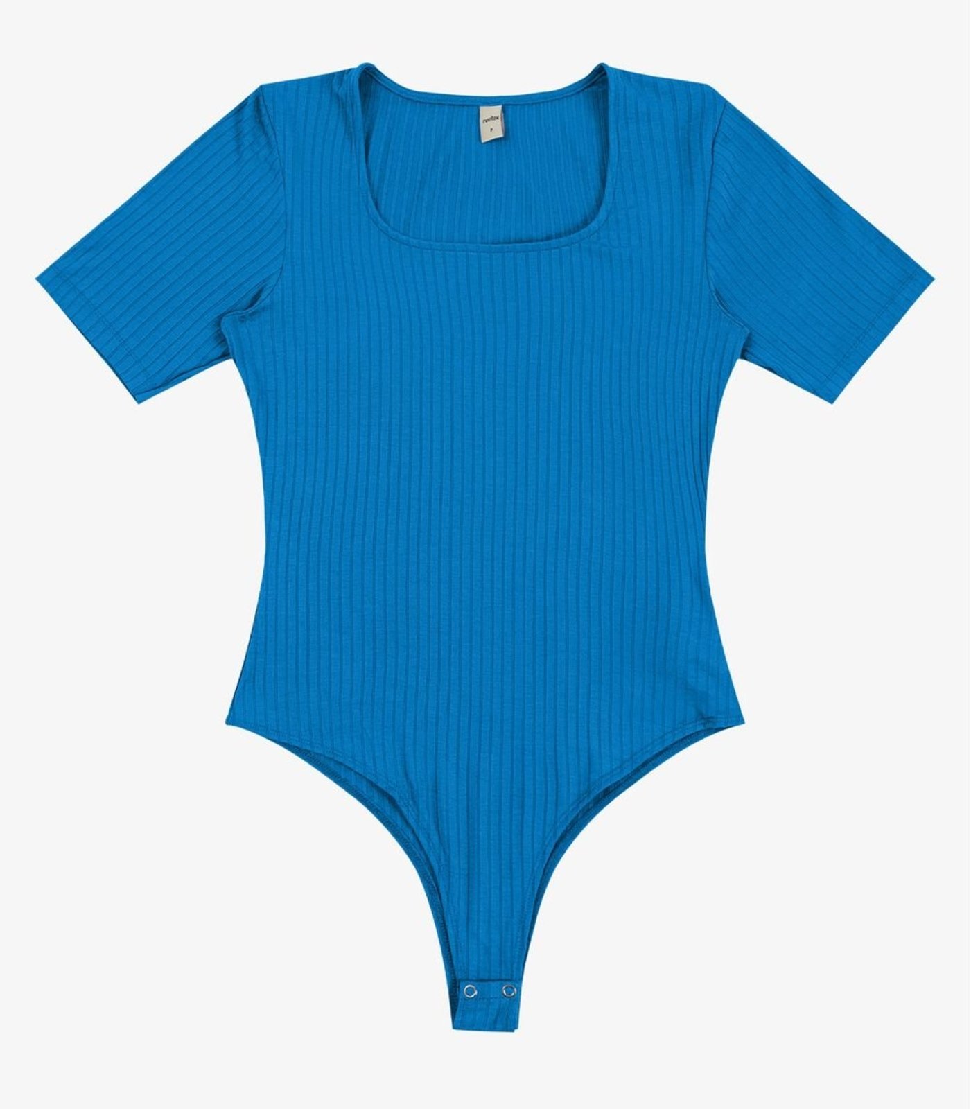 Body Feminino Gola Quadrada Ribana Rovitex Azul