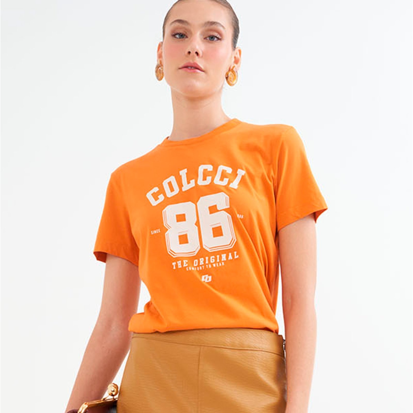 Camiseta Colcci Comfort Pr26 Laranja Pitanga Feminino