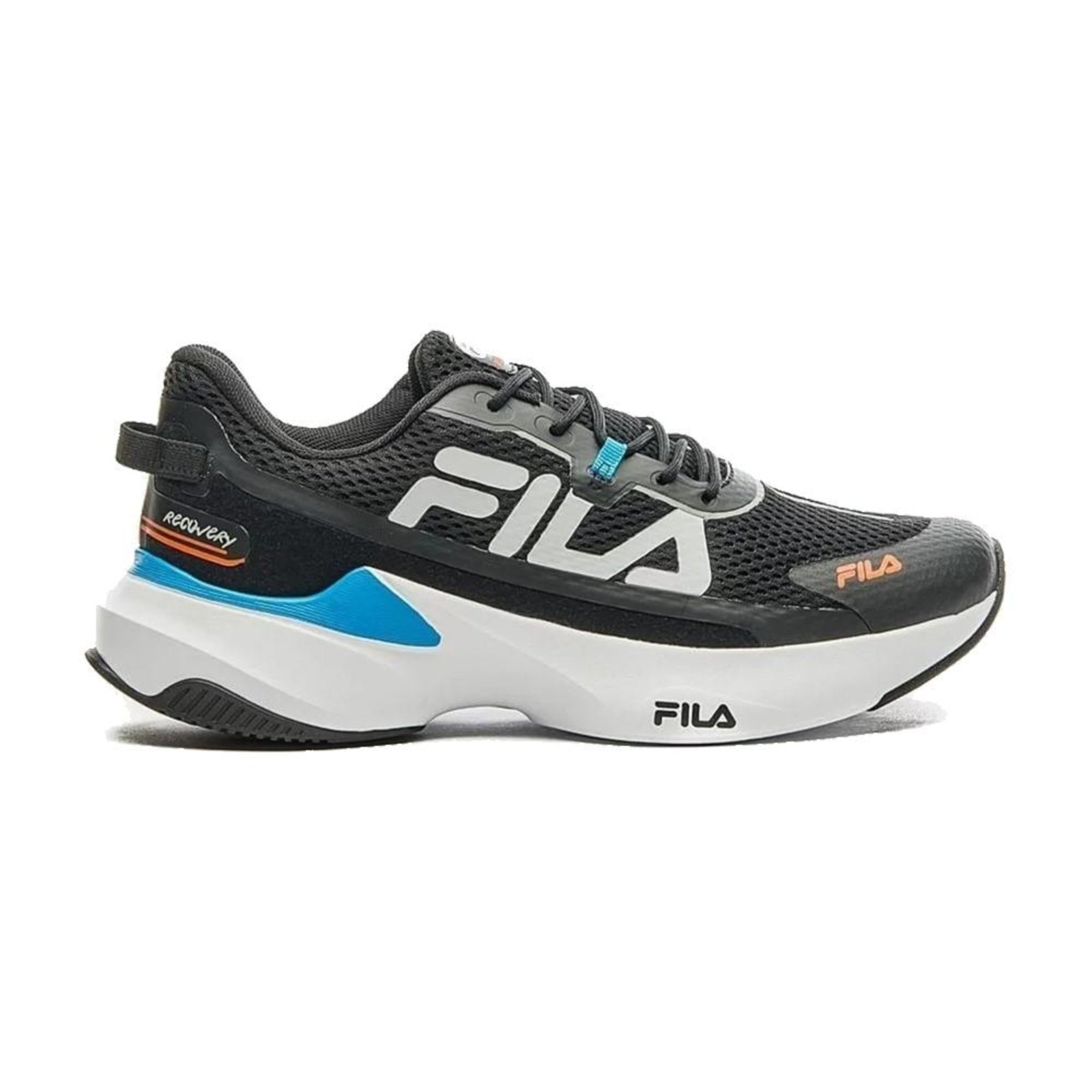 Tênis Fila Masculino Recovery Running Esporte 1151963 Preto/Azul claro 38