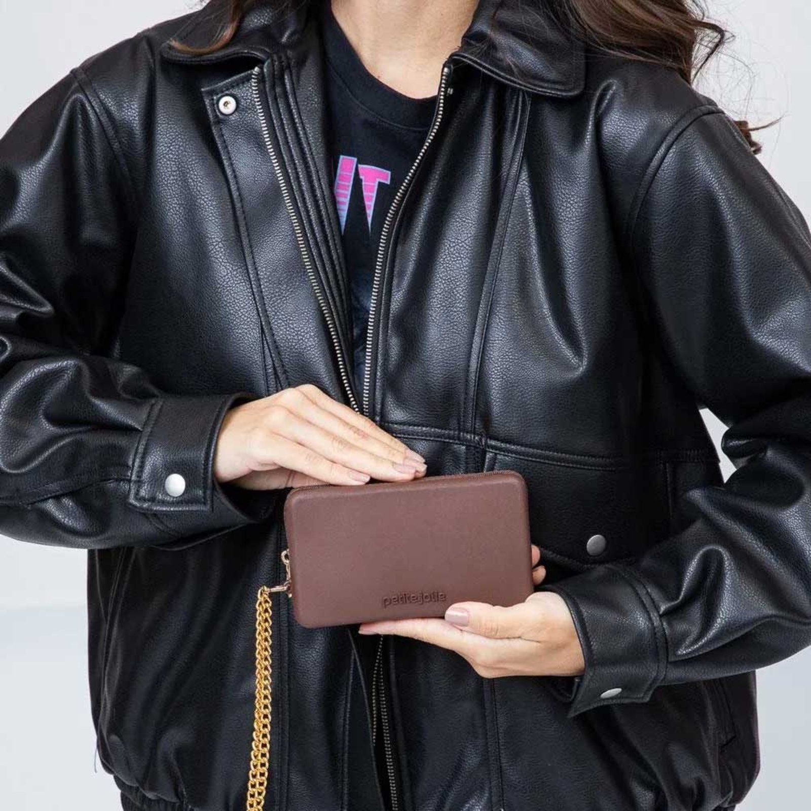 Vista 3 Bolsa Carteira Feminina Parker Brown Petite Jolie PJ20300 marrom brown Petite Jolie marrom brown
