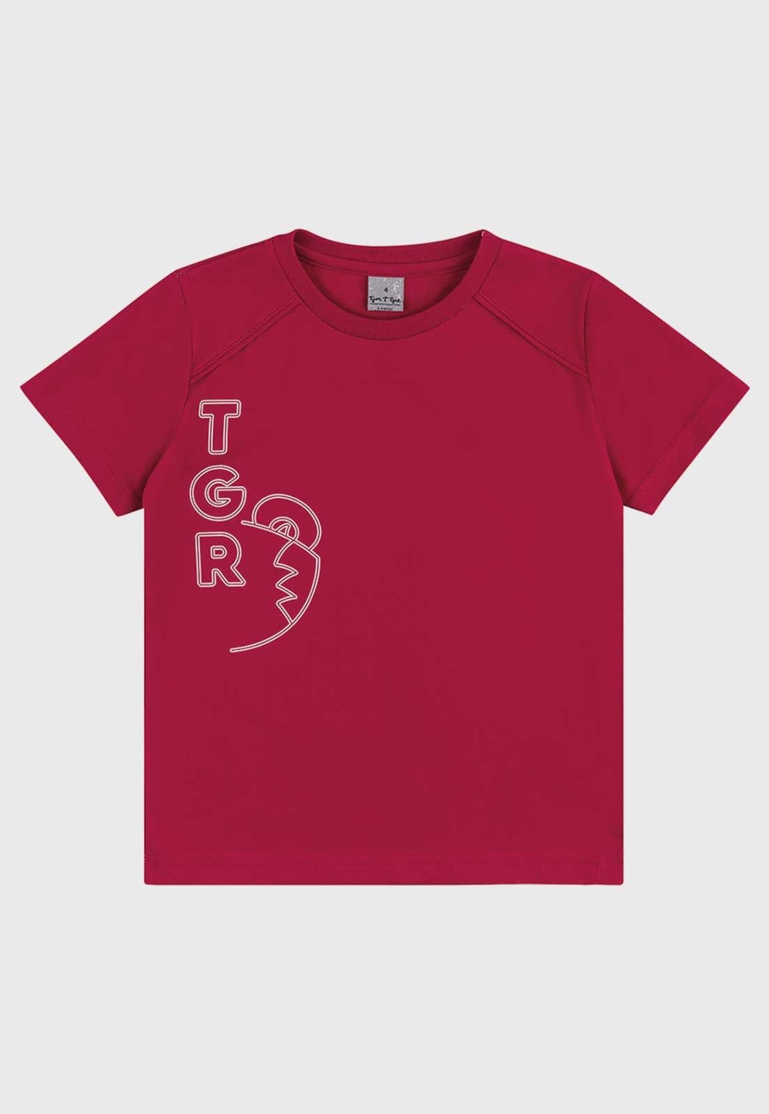 Camiseta Tigor T Tigre Estampa Frontal Vermelha
