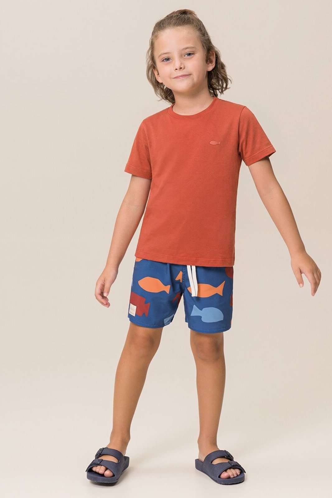 Infantil - Conjunto Bugbee Camiseta Meia Malha Bermuda Microfibra