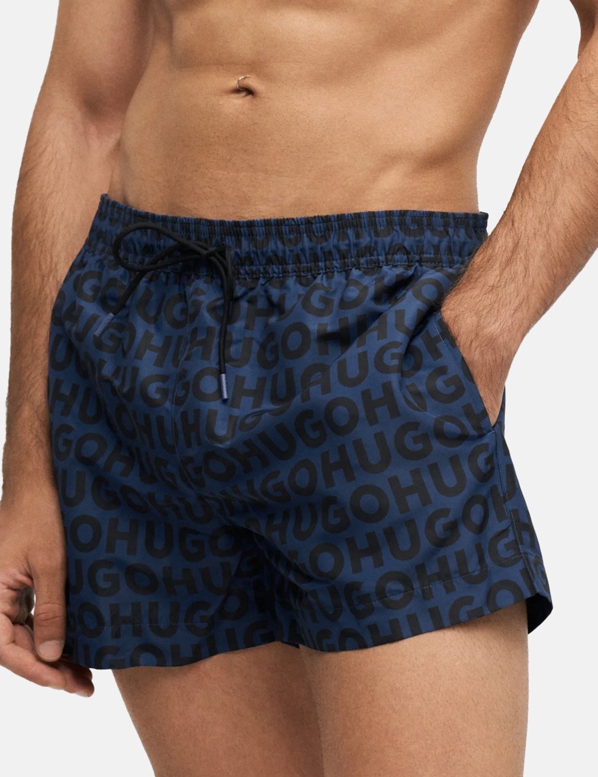 Short Hugo Boss Masculino Regular Estampado Kaly_Swim short Azul Escuro