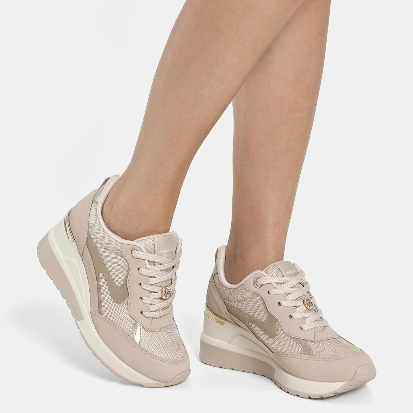Tenis Via Marte Casual Feminino Confortavel Bege