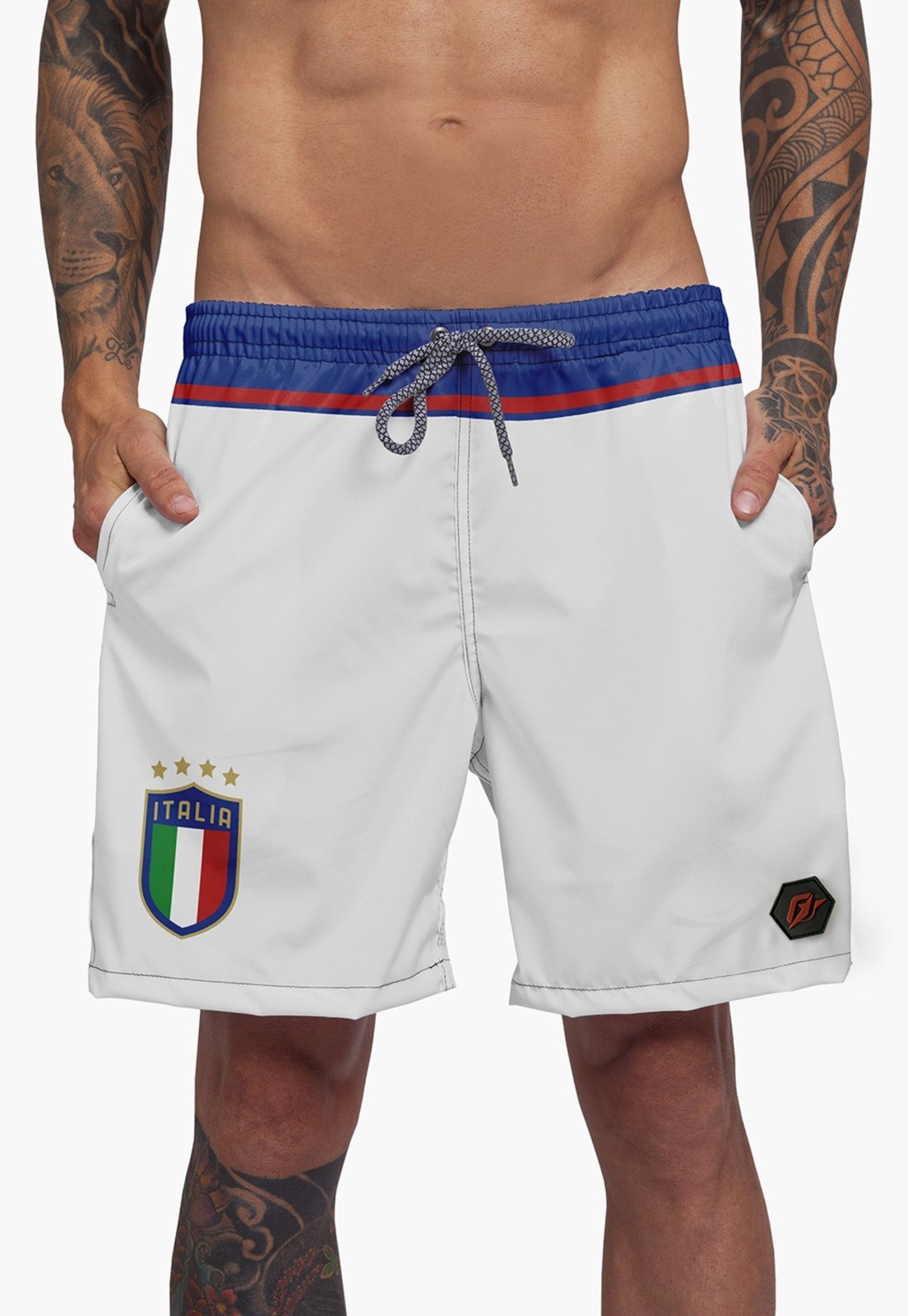 Short Bermuda Copa Torcedor Italia Branco