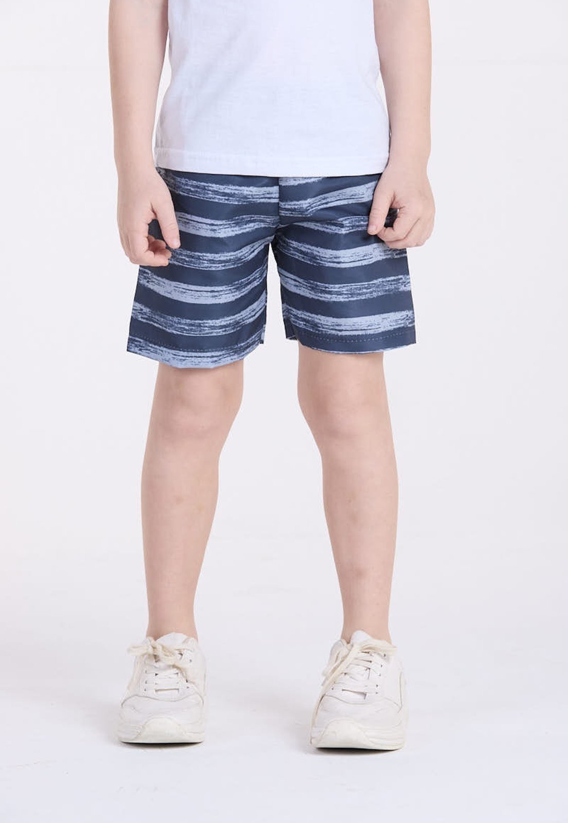 Infantil – Bermuda Tactel Listrado Preto