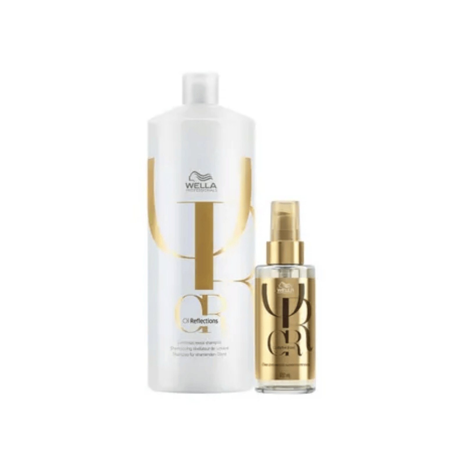 Vista 2 Kit Wella Oil Reflections Shampoo 1L e Óleo Capilar 100ml branco Wella branco
