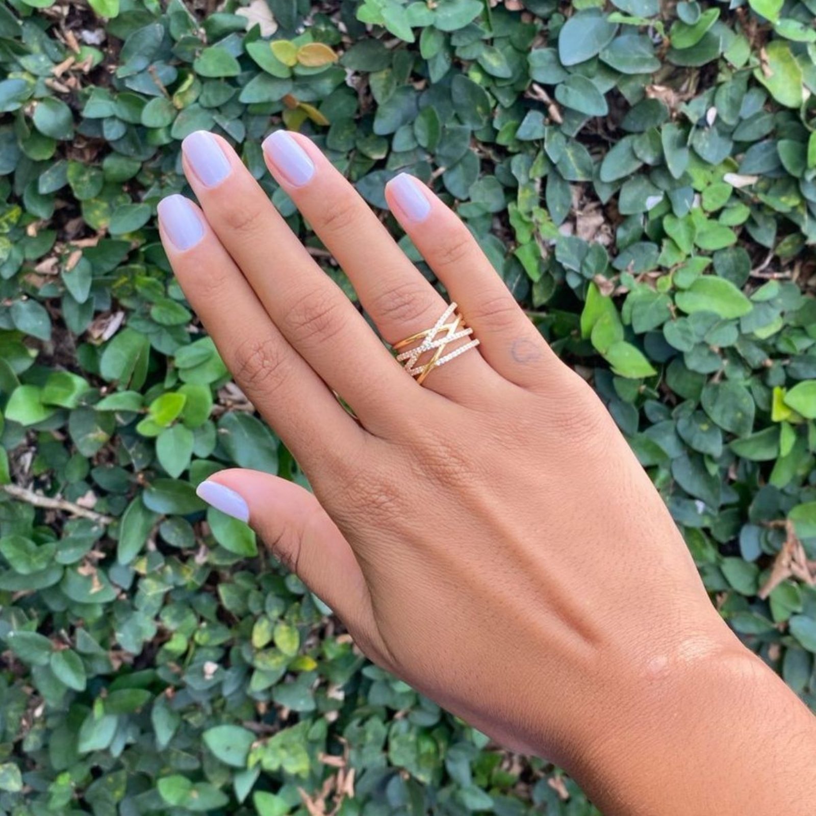 Anel FMF 3x Liso e Zirconia Dourado