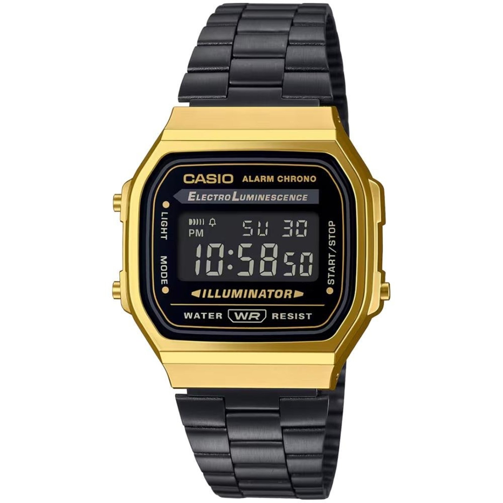 Relógio Casio Vintage A168WEGB-1BDF Preto/Dourado