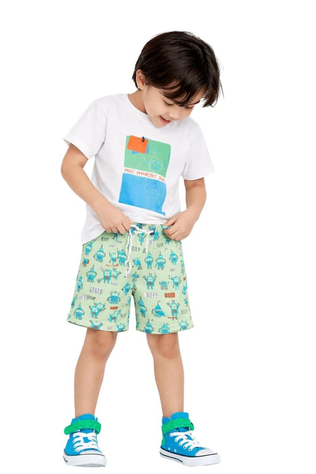 Infantil - ALPHABETO Bermuda Menino - Robóticos